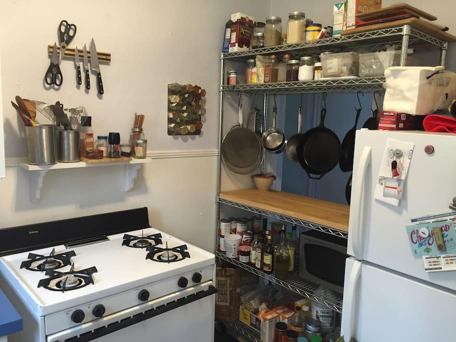 Fully stocked kitchen for cooking!