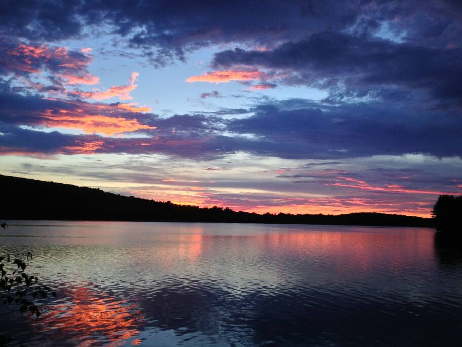 Sunset from the dock in front of the cottage.