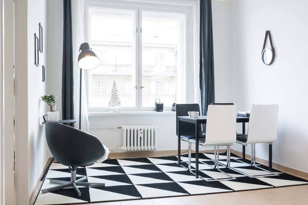 Dining table with decorations