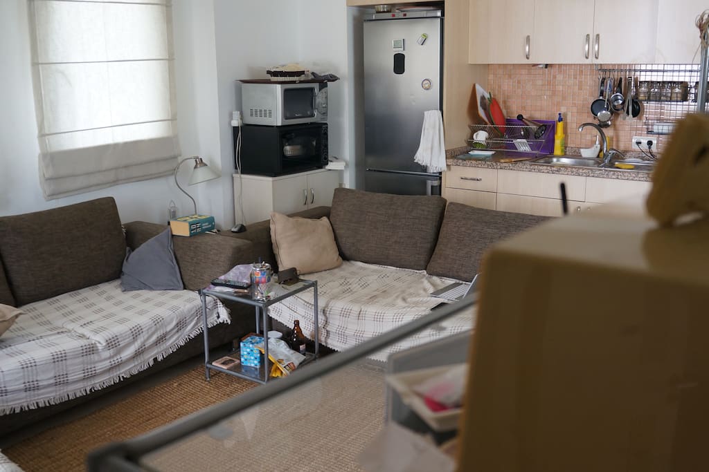 salon ve geniş mutfak