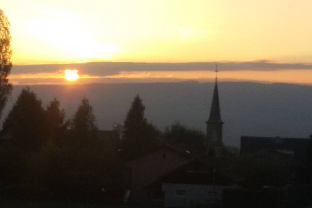 Sunset view from a place 100m away