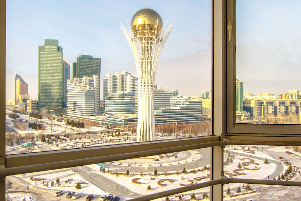 From the window there is an amazing view of the Baiterek monument!