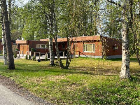 Retro house near the rapids, downtown Kuhmo.