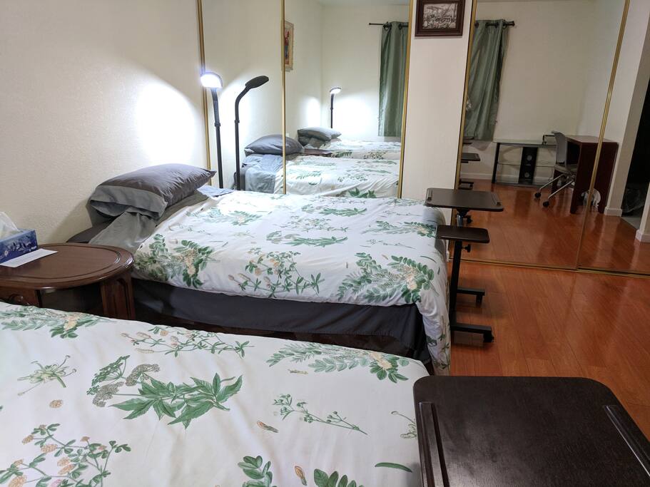 Two full-size comfy beds
