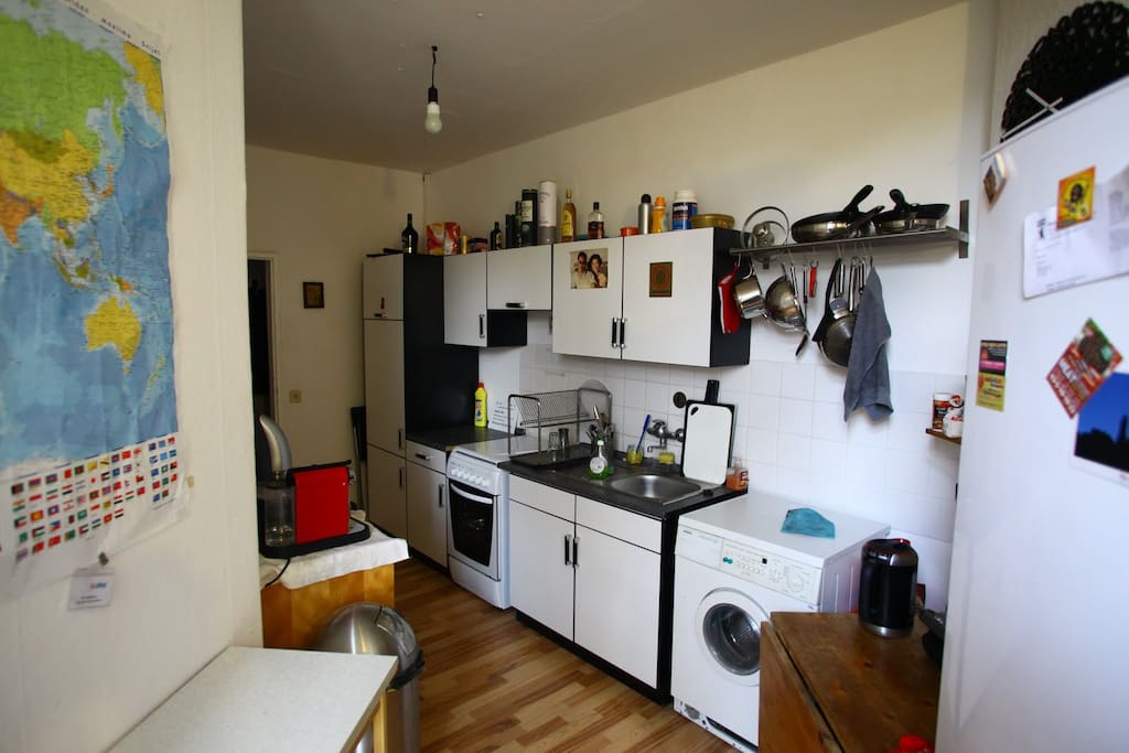 The Eat-In kitchen has everything you may ask for - including dishwasher, big fridge, all utensils, dish washer and washing machine. All is of A++ quality.