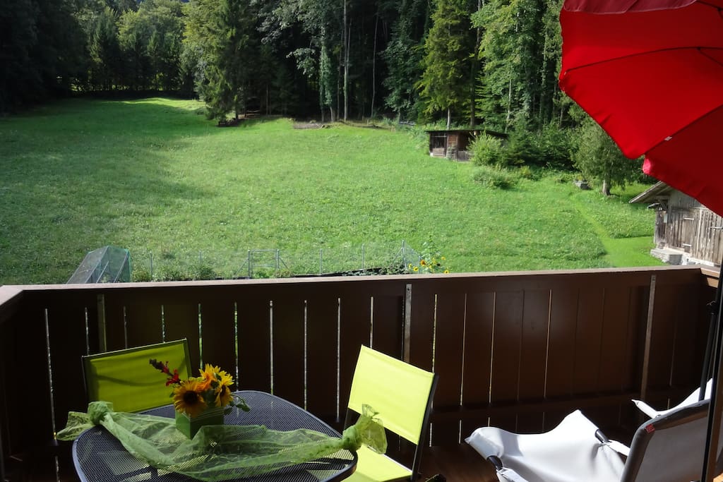 Balkon mit Sicht ins Grüne