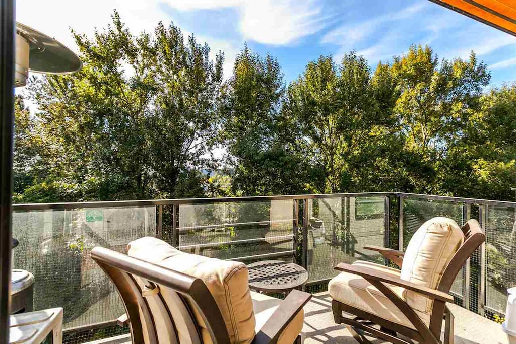 Main level balcony overlooking Mosquito Creek