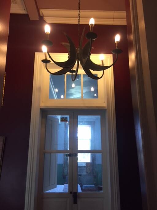 Looking into guest room