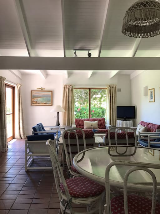 The lounge area opening onto the patio.