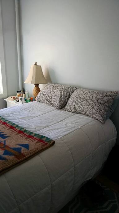 Note: The bed is a full bed. We both fit in it fine (5'8" and 6'3") but figured it should be noted.