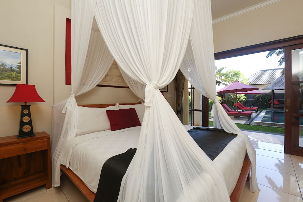 Mosquito draped King Koil bedrooms