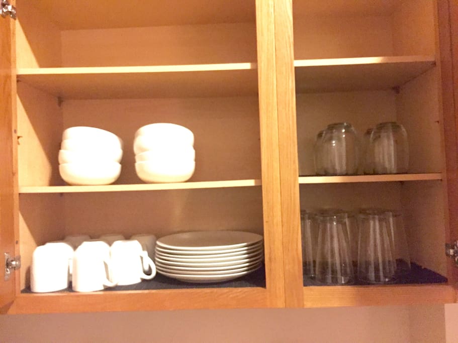 The kitchen is fulyl equipped with everything you need to prepare full meals during your stay at your New Orleans Home.