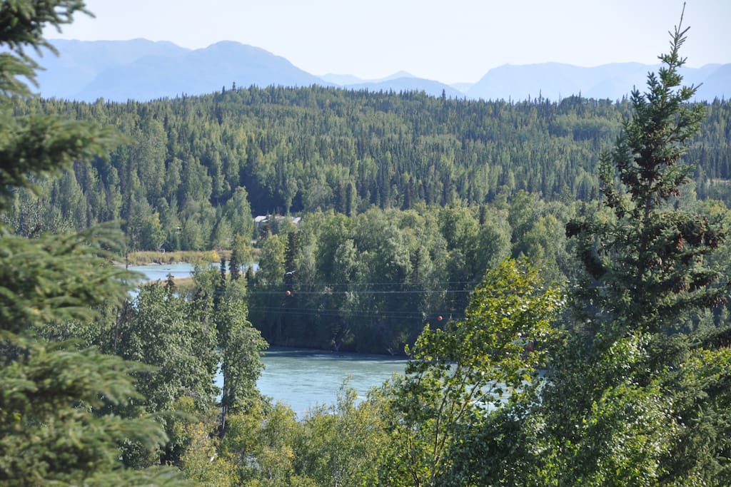 View from deck of Kenai River Soaring Eagle Lodge & Cabins - Harmony Lodge