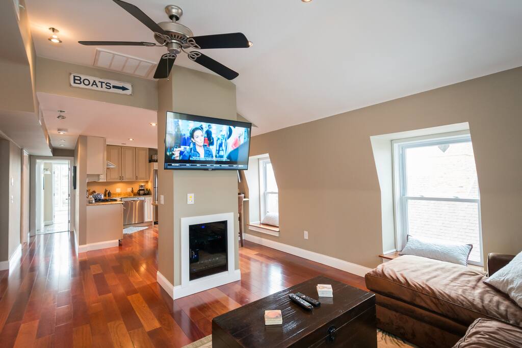 view of living and kitchen area