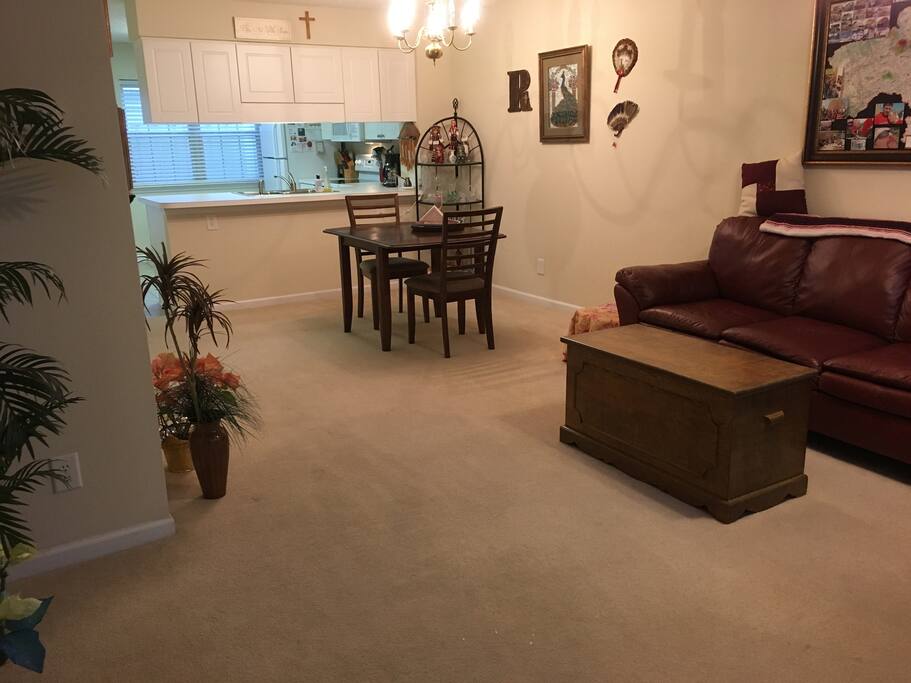 You're invited to share my open floor plan living room, dining room and kitchen.
