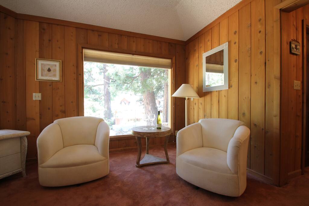 Cozy reading area with view.