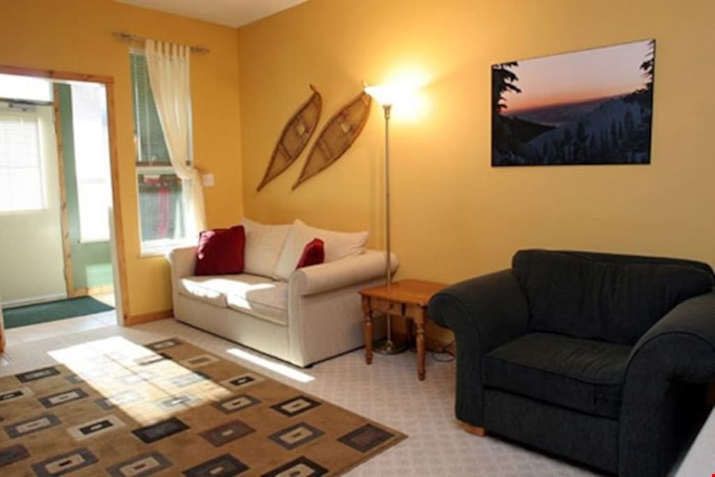 Take a seat after a long day on the mountain and enjoy a movie or a book in front of the fireplace.