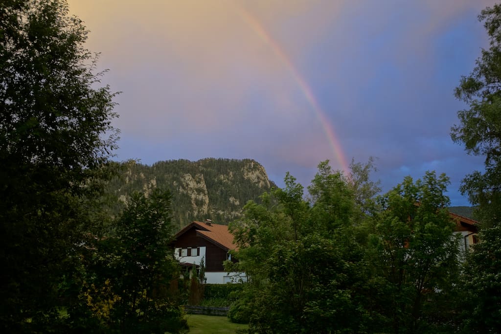 Aussicht von der Terasse im Sommer