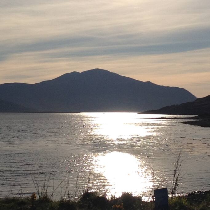View towards Skye from front of house