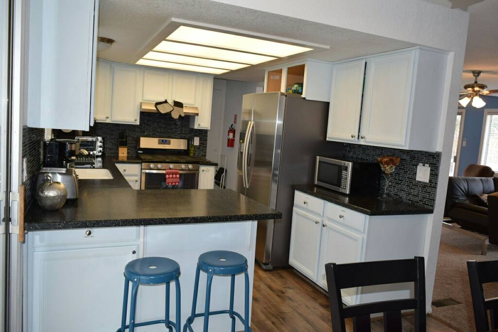 We have cookware, bakeware, dishes, cups, all your basic cooking necessities