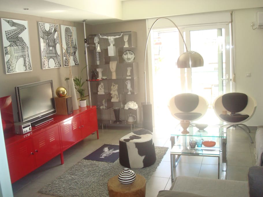The other side of the main sofa area.