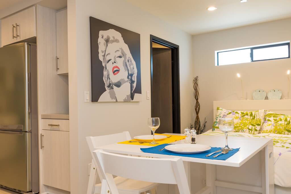 Pop up table for dining.