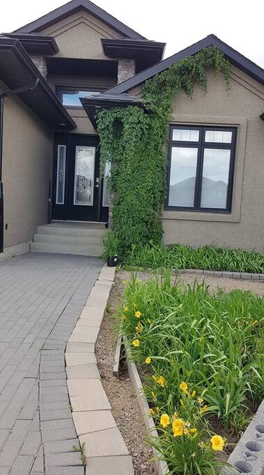 House Front Door/Flowerbed