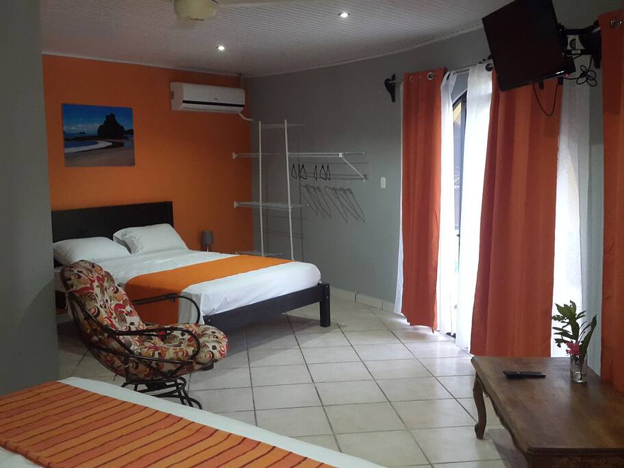 Plenty of space and natural light. Air conditioning, closet space, and flat screen TV with cable.