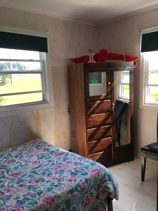 Back bedroom looks out over fields