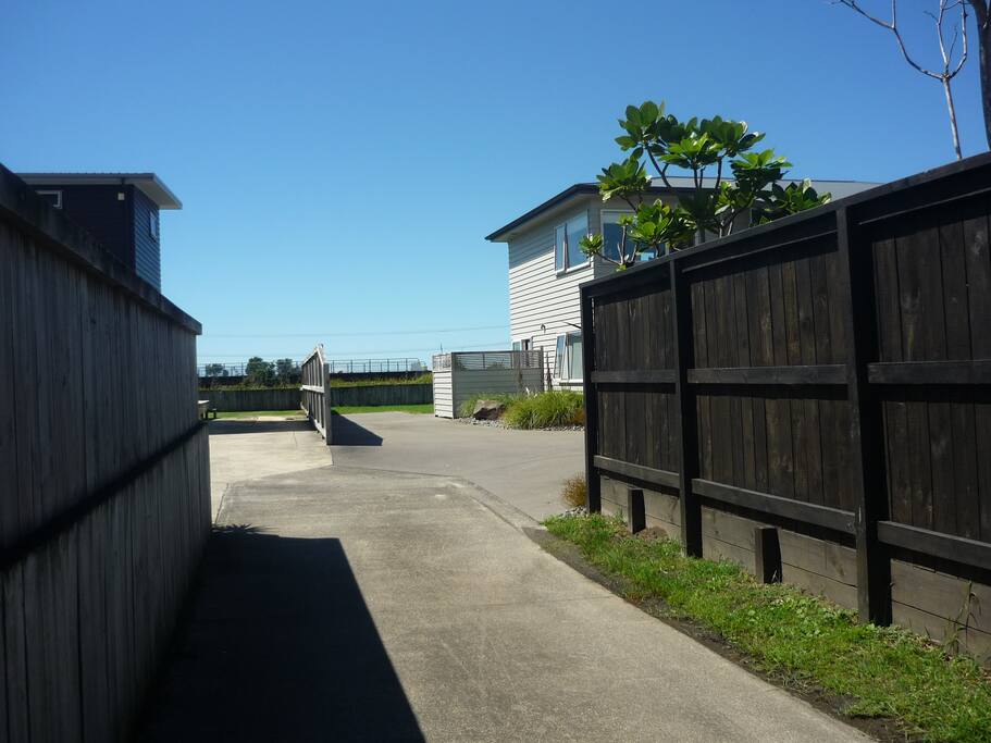 Down the drive, house on right