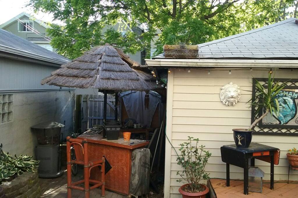 Back deck and Tiki Bar