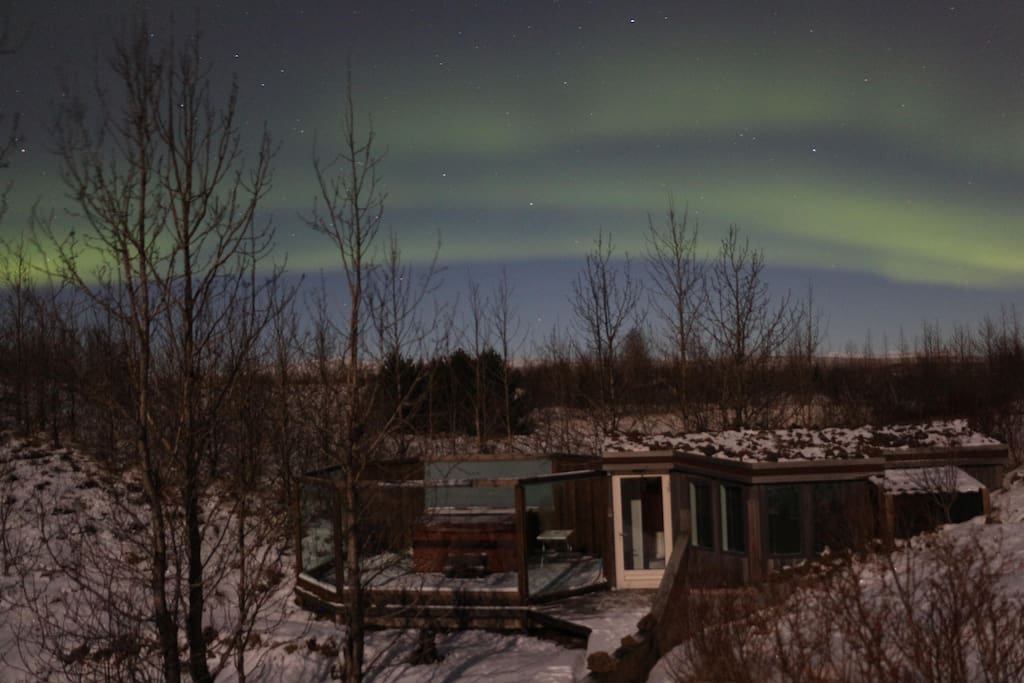Northern lights over the house just before New year 2017/2018. Sent to us by one of our great guests