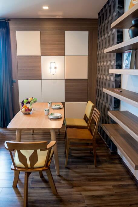 Wooden dining set from various designers