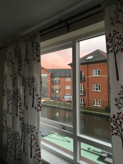 Overcast sunset in the master bedroom