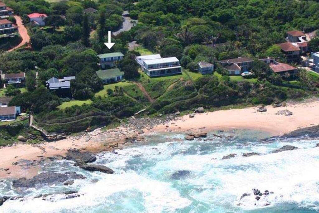 The white arrow shows where The Summerhouse is located