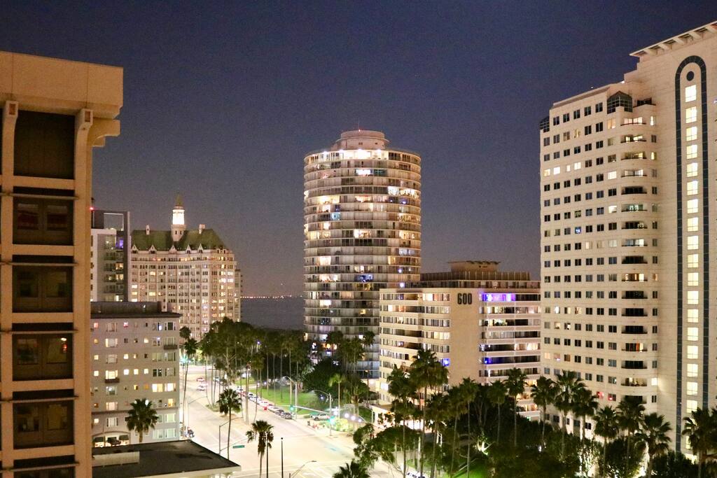 Your view at night from your private studio!