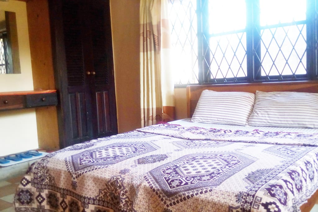 Bedroom with double sized bed