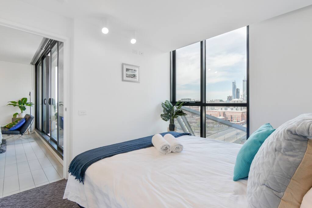 Enjoy the city view with full length glass windows