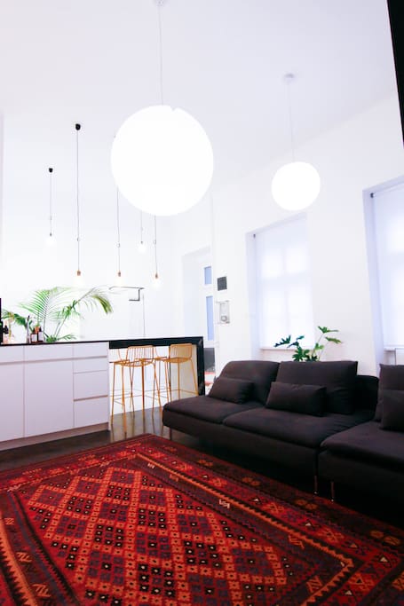 A spacious living area with large 47” TV accompanied with a cable TV with more than 30 international channels for your lazy stay-in days off from the city. Needless to say, an essential fast WIFI connection, a small but quaint work desk for in between vacation work for the digital nomad, or postcard writing to echo to your loved ones back home.