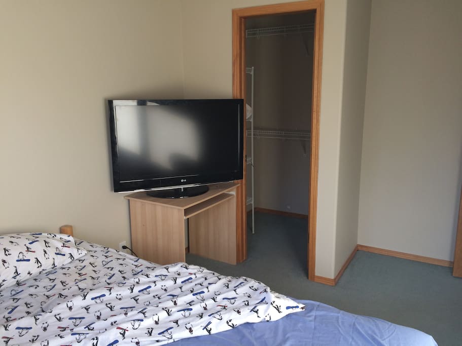With tv and closet. Mini fridge available.