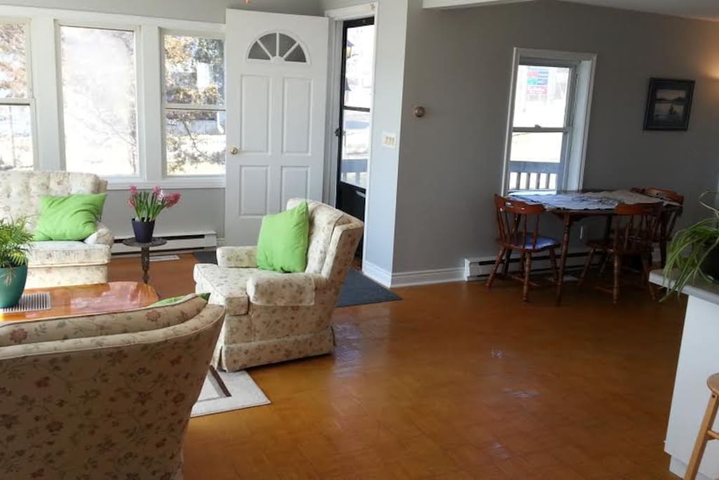 Open living dining kitchen area.