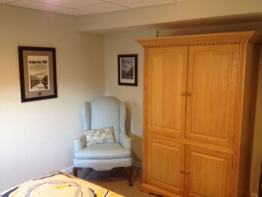 Armoire and full closet