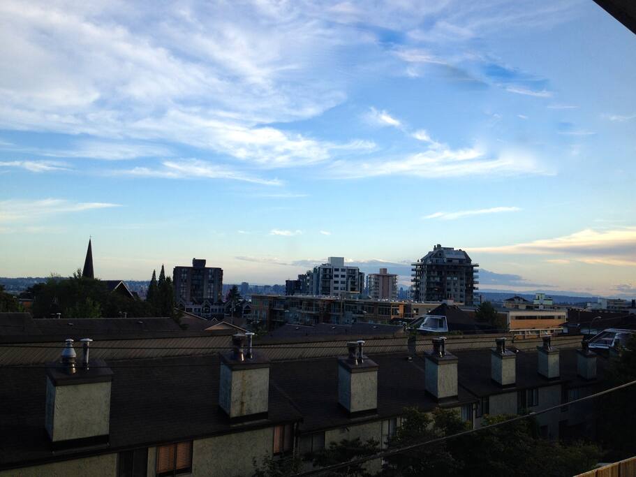 the view from the room and living room. Awesome sunset from here!