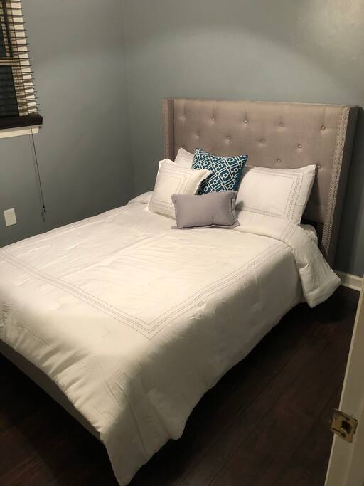 Full bed in private room.