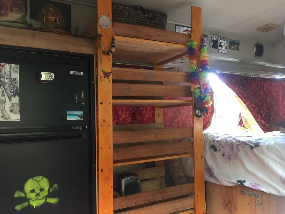 full size fridge and clothing storage