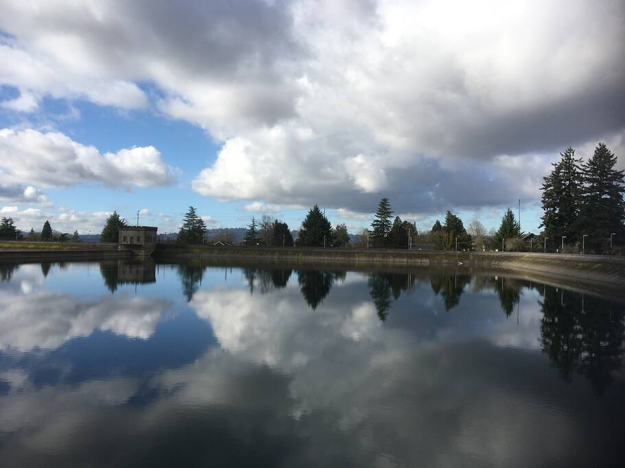 Stunning views from the historic reservoirs on Mt Tabor just a 5 block walk away.