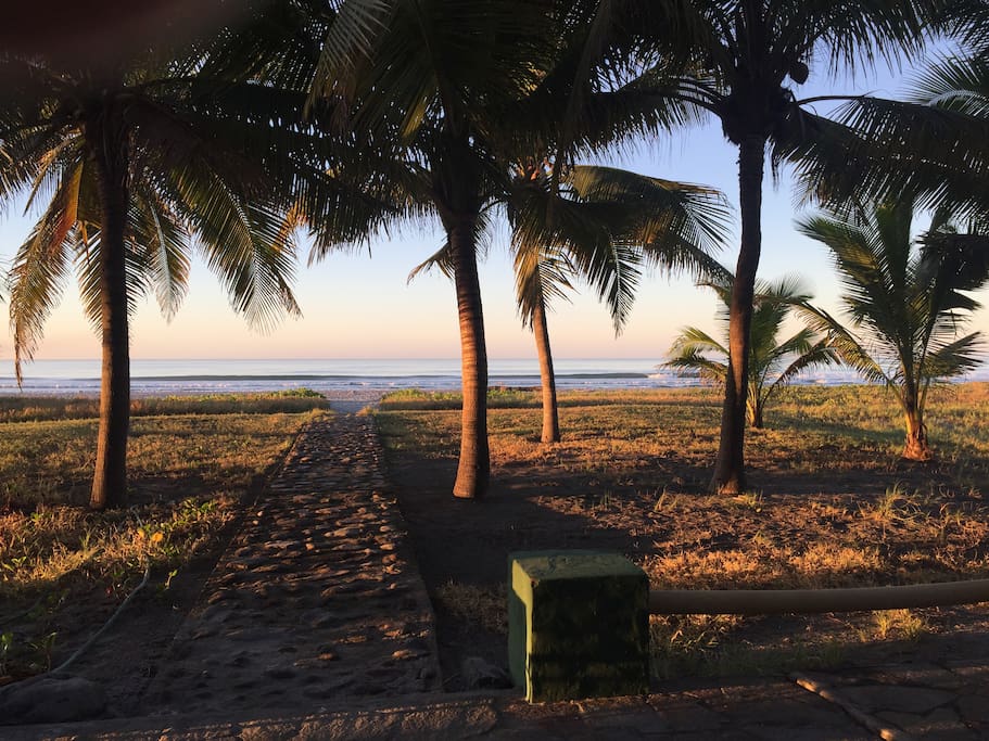 Walk from the house to the beach.