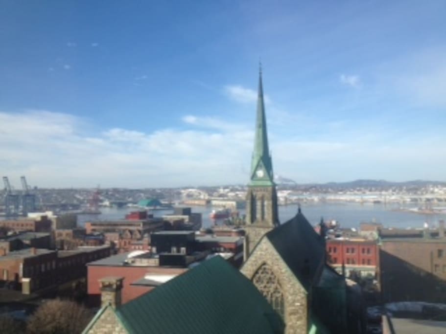View to the bay from the bedroom window