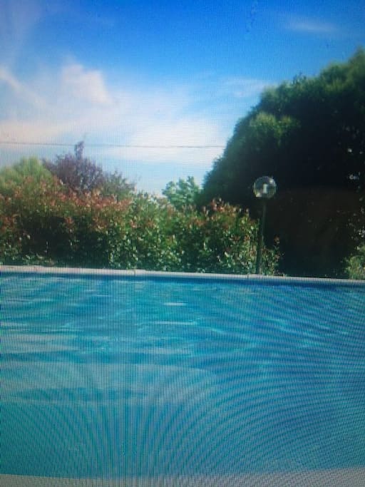 The sun heated above ground pool at Amoreto's - Roman's House