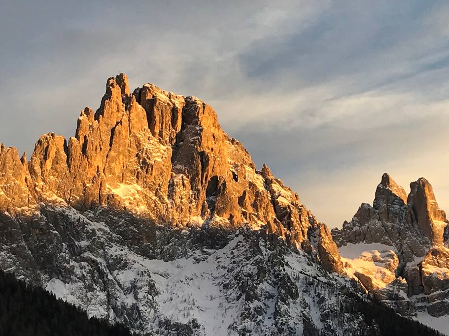 Il magnifico panorama delle pale dal balcone
